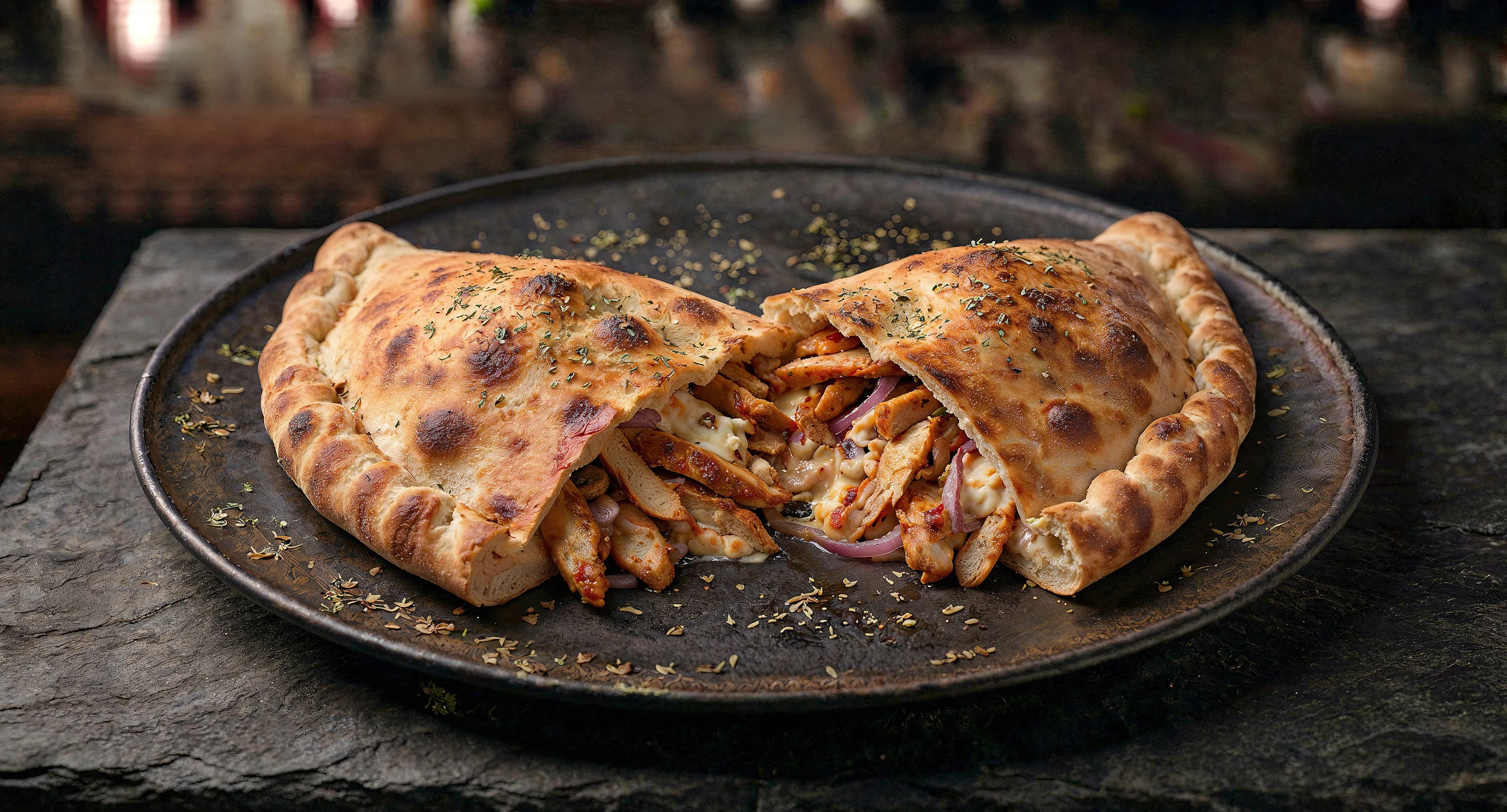 Hähnchen-Shawarma Calzone