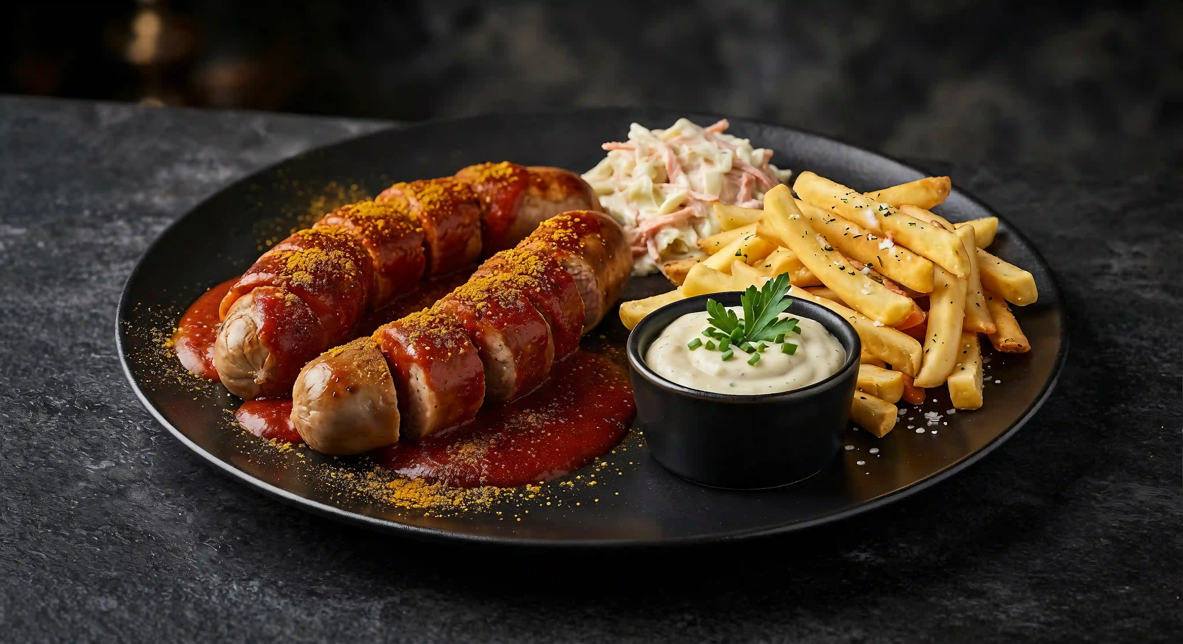 Currywurst mit Pommes